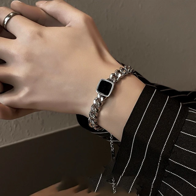 Stainless Steel Midnight Link Chain Bracelet - Image 2