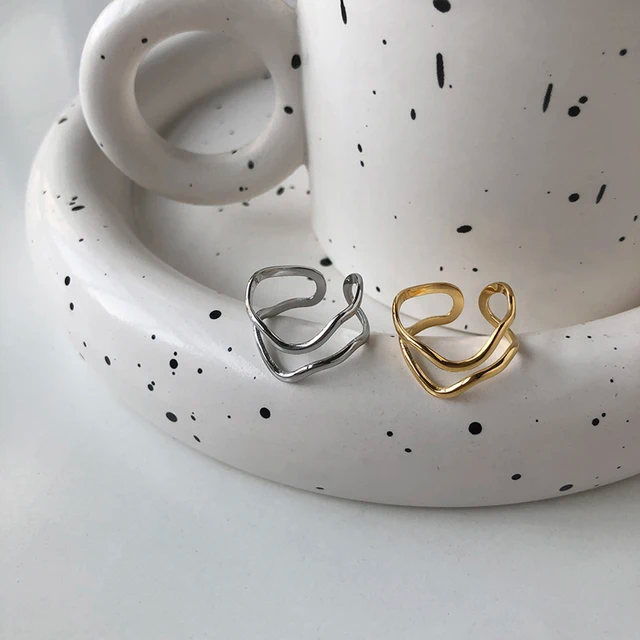 Loop Wave Gold Plated Adjustable Ring - Image 3