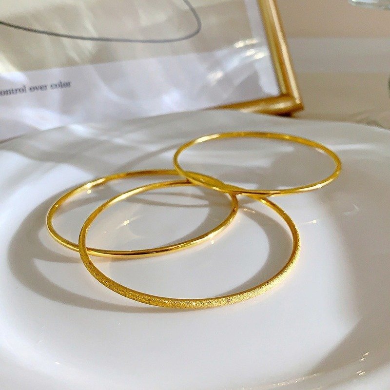 Set Of 3 Gold Plated Glitter Bangles
