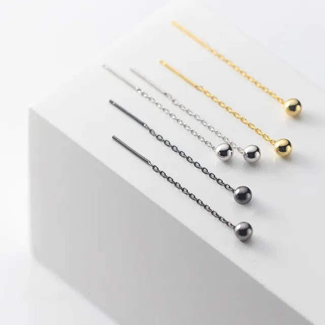 Minimal Dainty Heart Shaped Long Hoop Earrings - Image 2