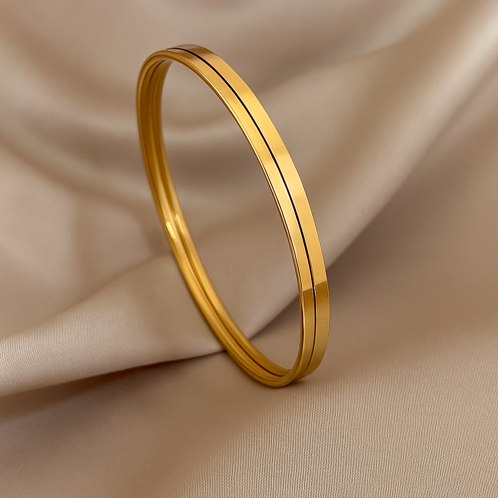 Set of 2 Minimal Gold Plated Bangles