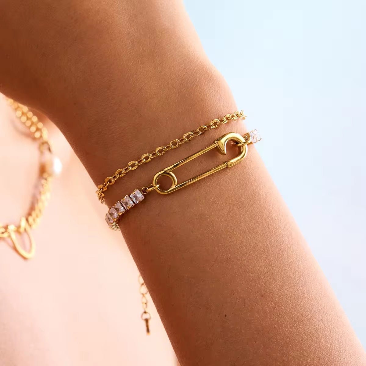 Crystal Link Tennis Chain Bracelet - Image 2