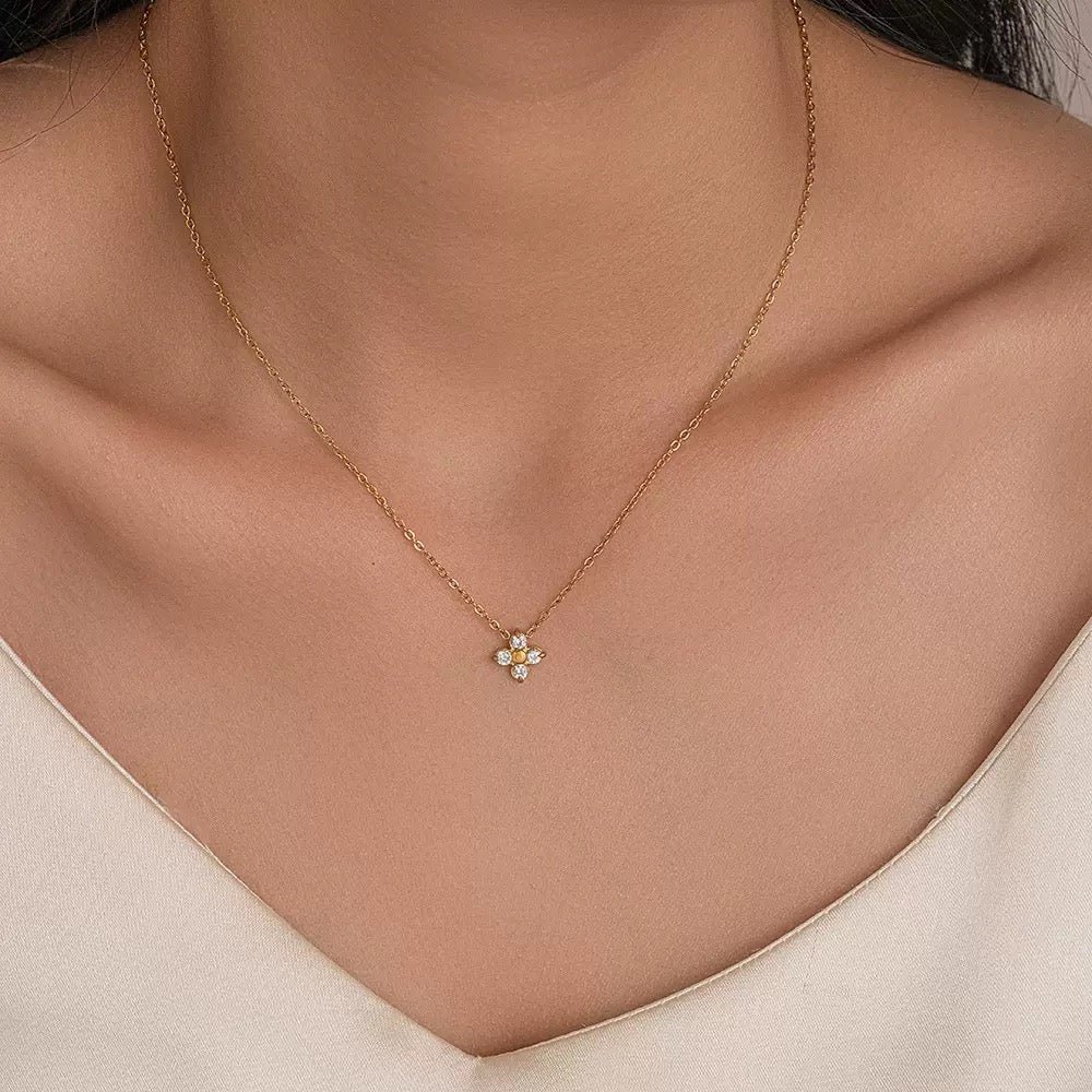 Crystal Bloom Pendant Necklace