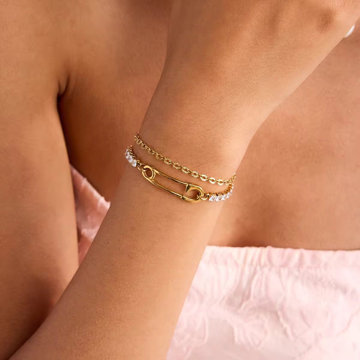 Crystal Link Tennis Chain Bracelet - Image 3