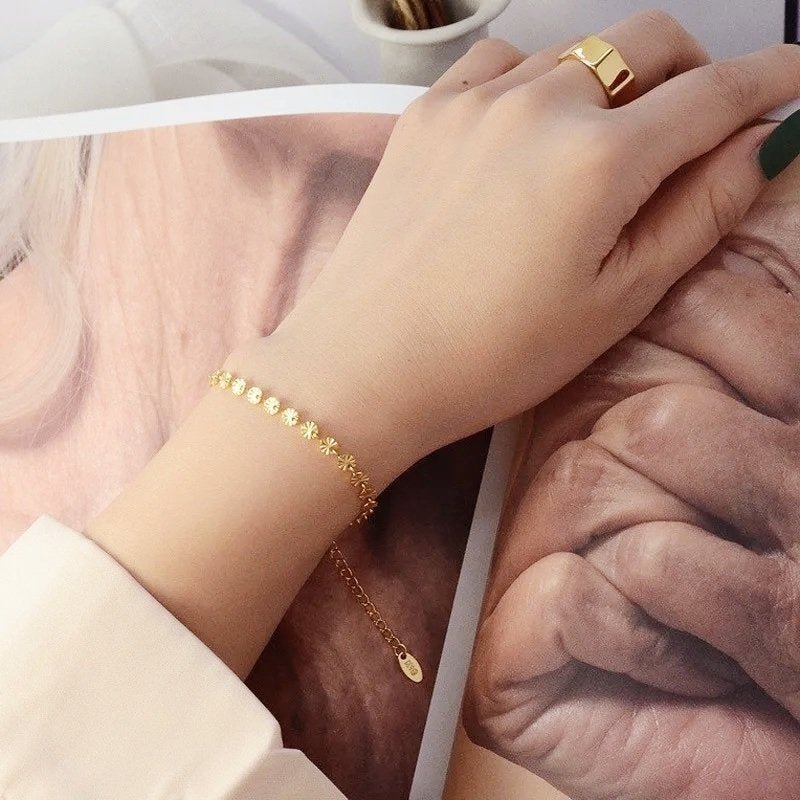 Minimal Gold Plated Classic Design Formal Bracelet - Image 3