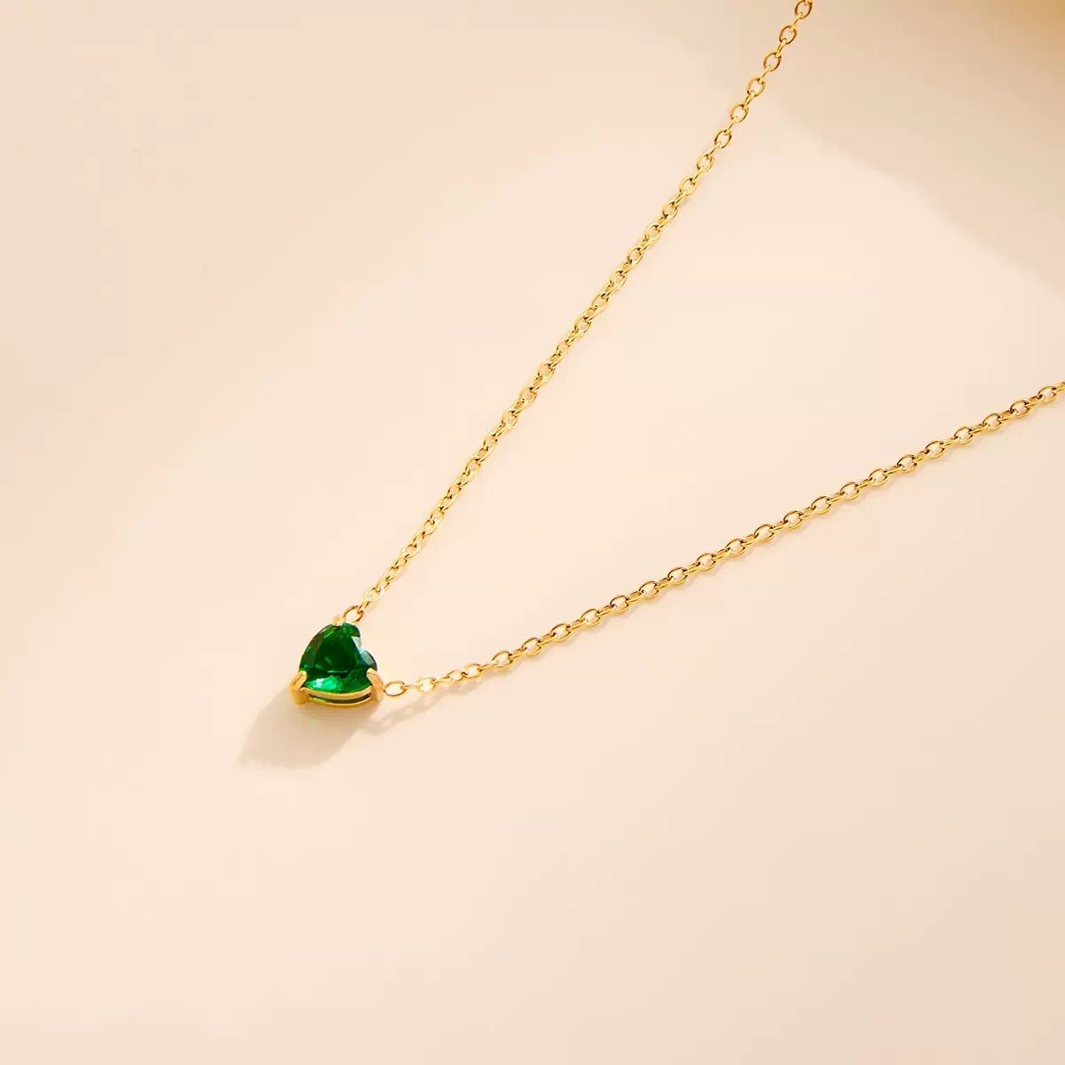 Heart Birthstone Dainty Pendant Necklace - Image 6