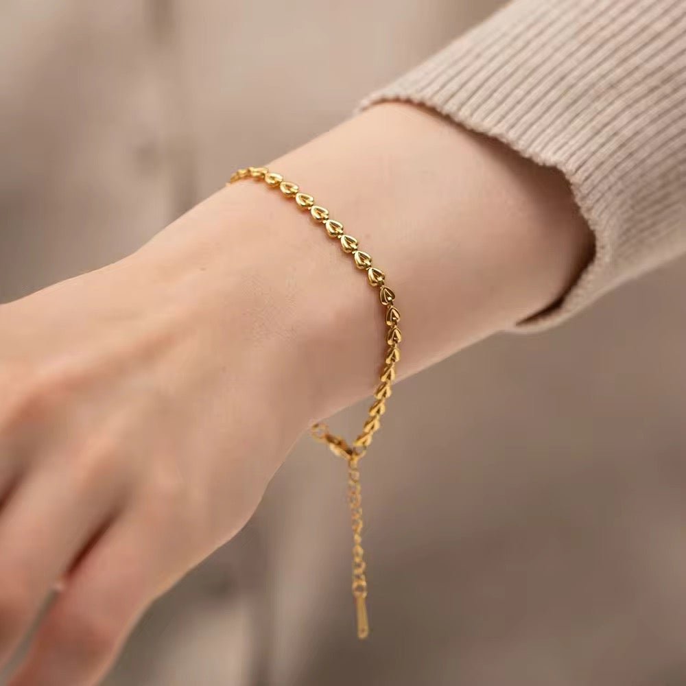 Gold Plated Heart Link Bracelet