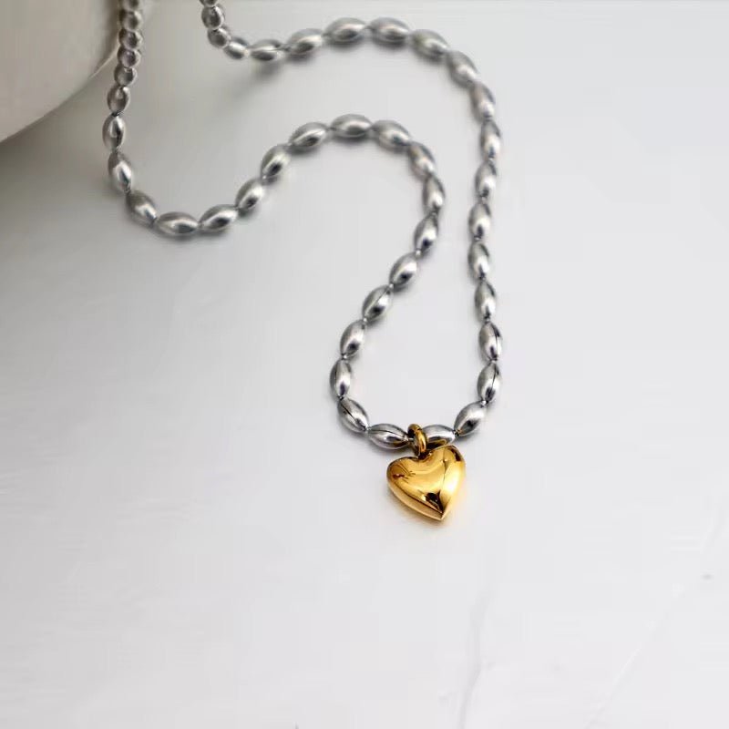 The Golden Heart Bead Necklace - Image 7
