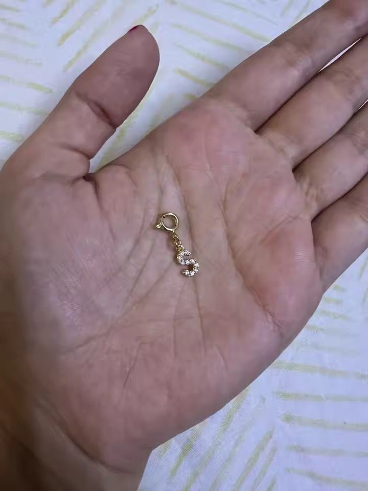 Customizable Initial Charm with Sparkle – Add to Any Jewelry Piece - Image 2