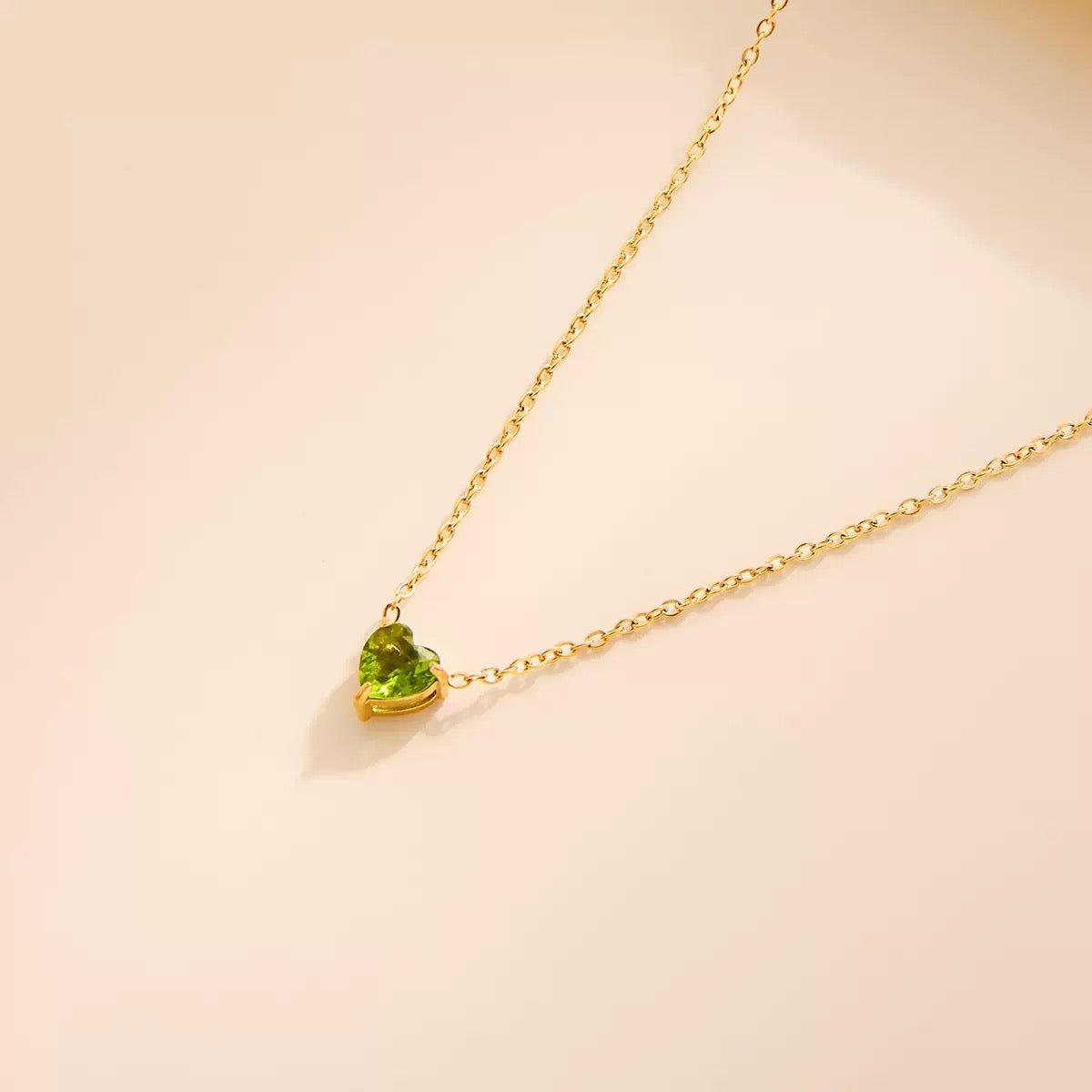 Heart Birthstone Dainty Pendant Necklace - Image 9