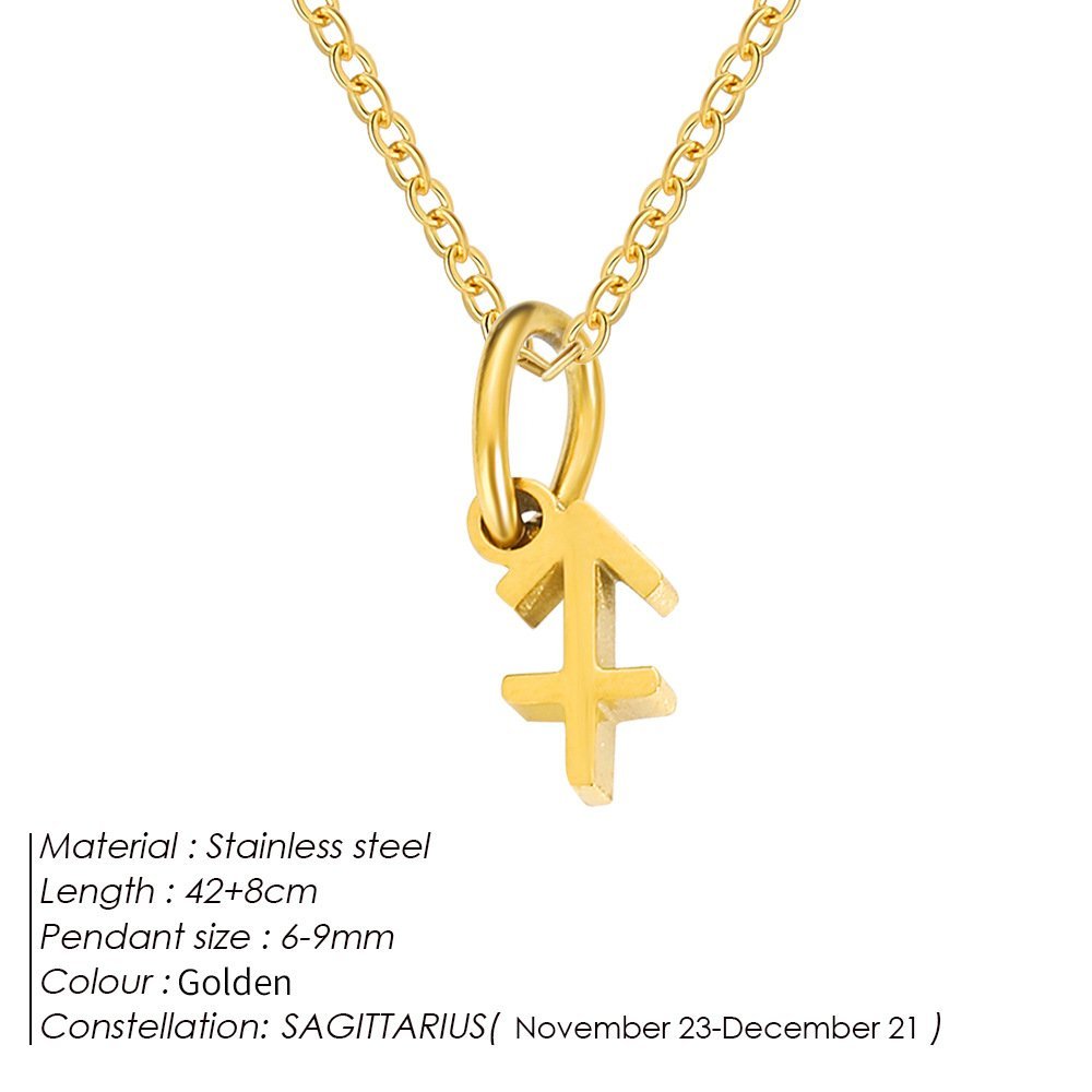 Personalized Zodiac Sign Gold Plated Necklace - Image 18