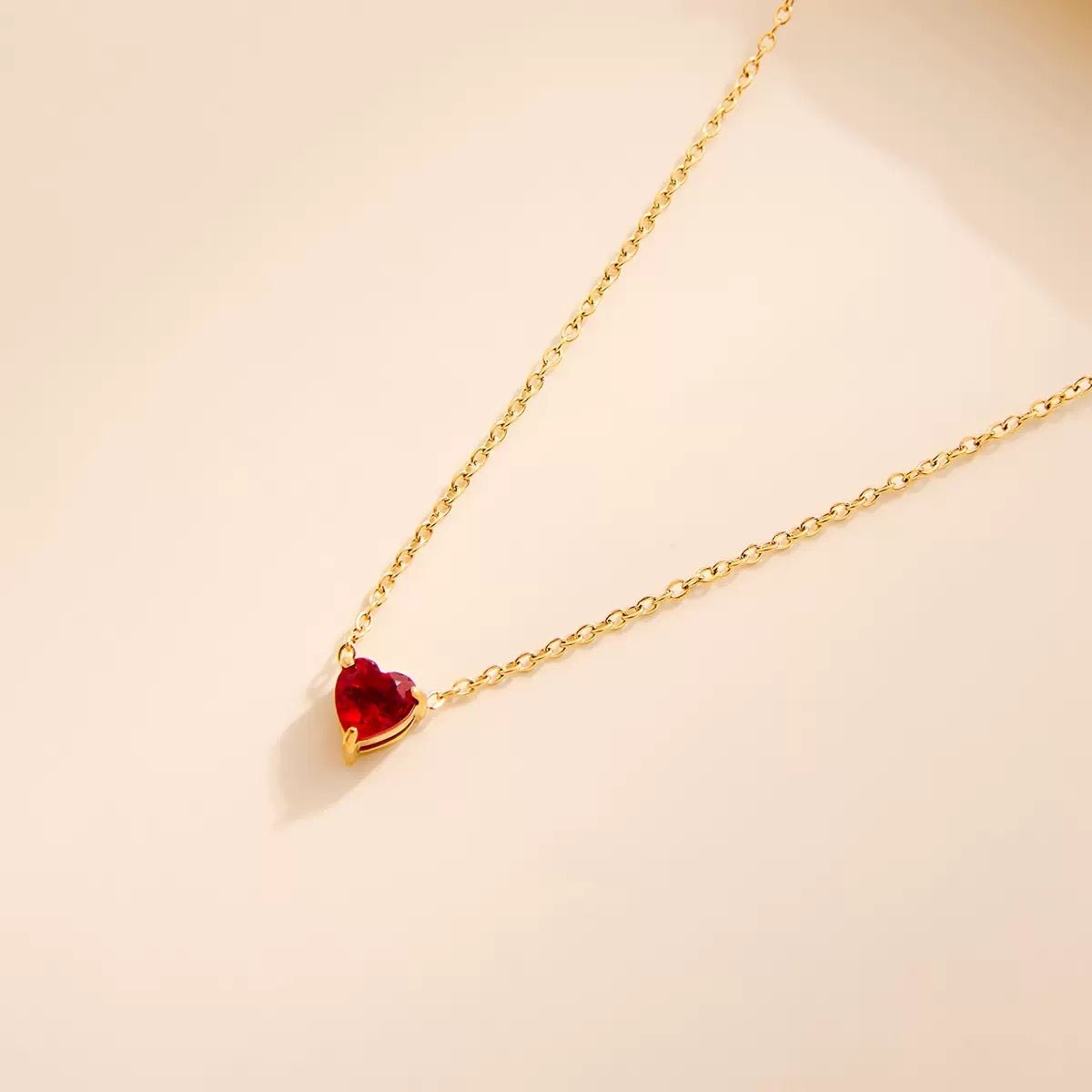 Heart Birthstone Dainty Pendant Necklace - Image 8