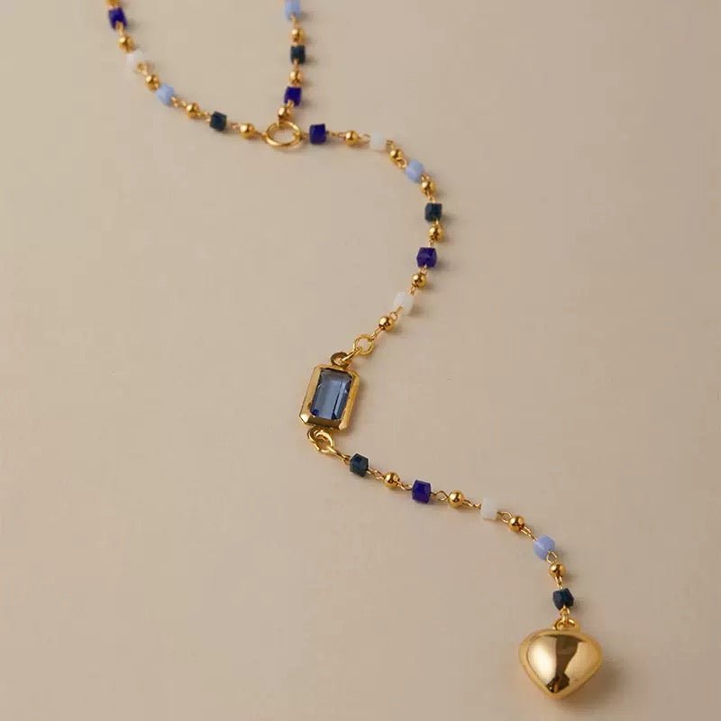 Azure Heart Lariat Necklace - Image 2