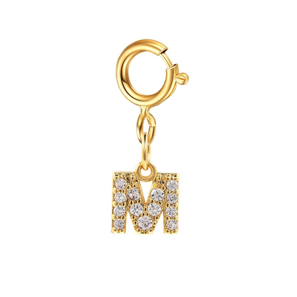 Customizable Initial Charm with Sparkle – Add to Any Jewelry Piece - Image 13