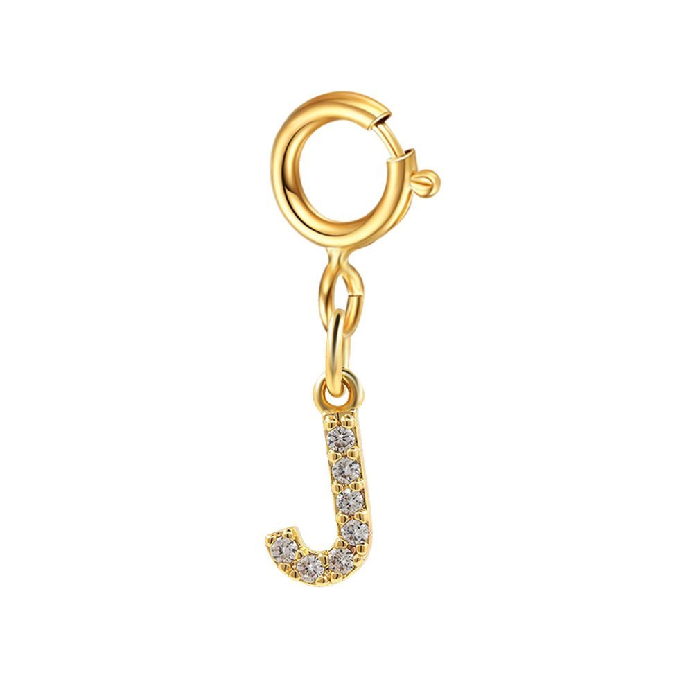 Customizable Initial Charm with Sparkle – Add to Any Jewelry Piece - Image 10