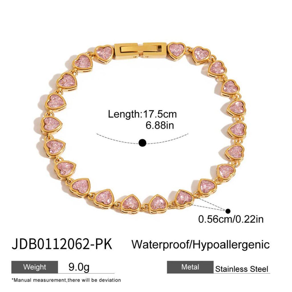 Blush Heart Tennis Bracelet