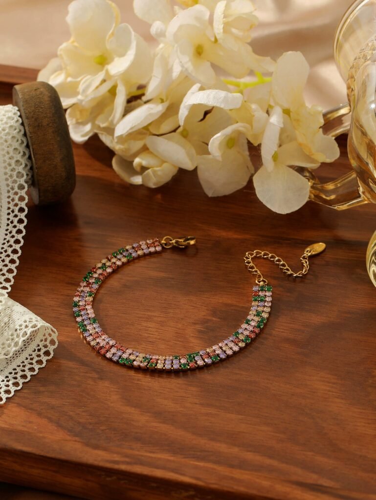 Sunset Sparkle Triple Row Tennis Bracelet