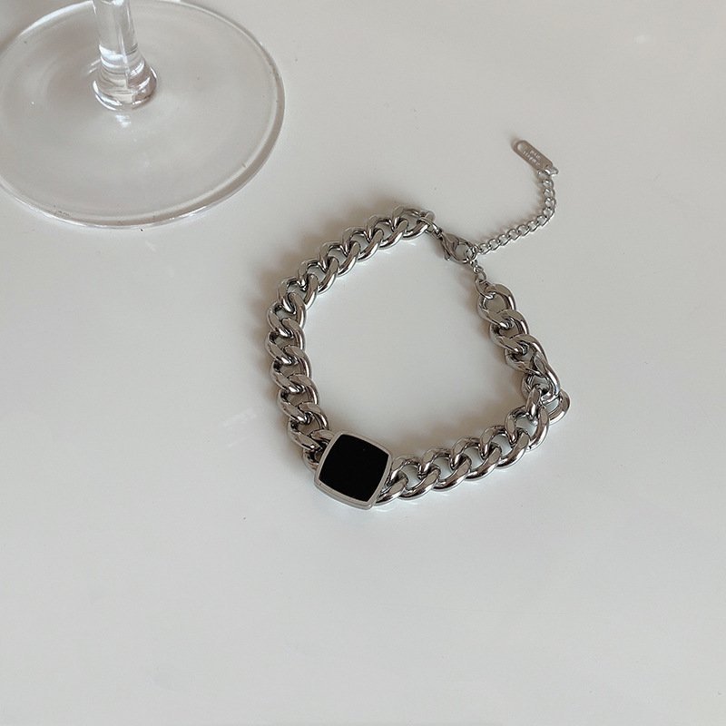Stainless Steel Midnight Link Chain Bracelet - Image 3