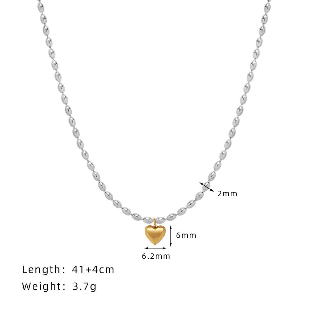 The Golden Heart Bead Necklace - Image 4