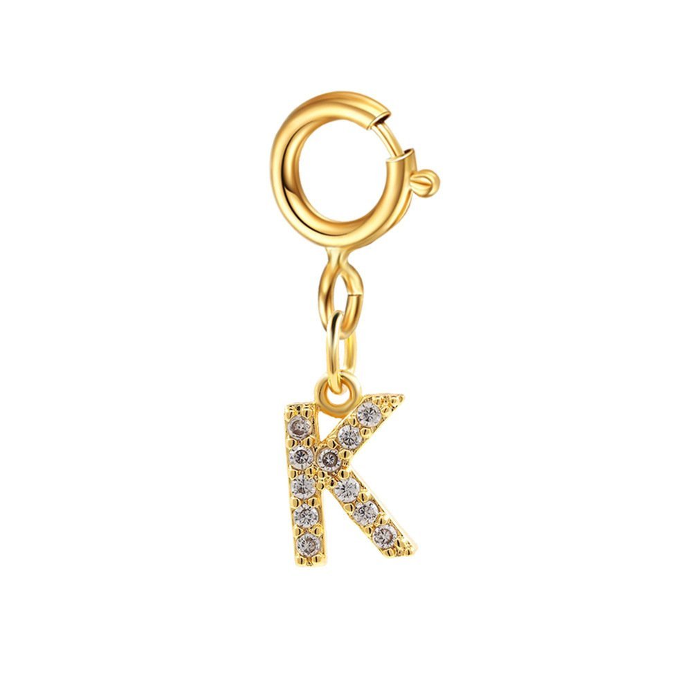 Customizable Initial Charm with Sparkle – Add to Any Jewelry Piece - Image 11
