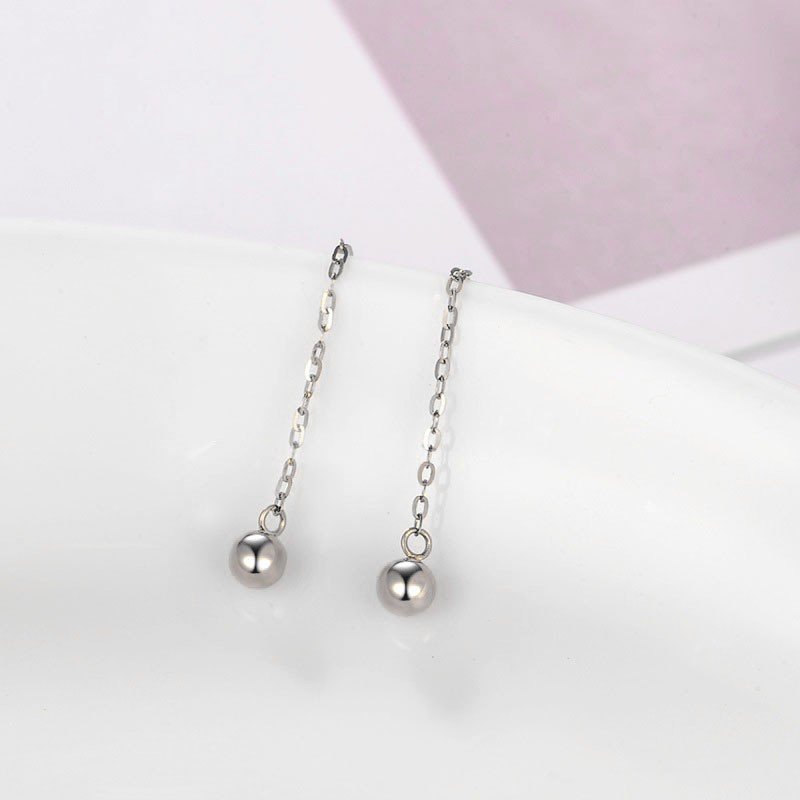 Minimal Dainty Heart Shaped Long Hoop Earrings - Image 3