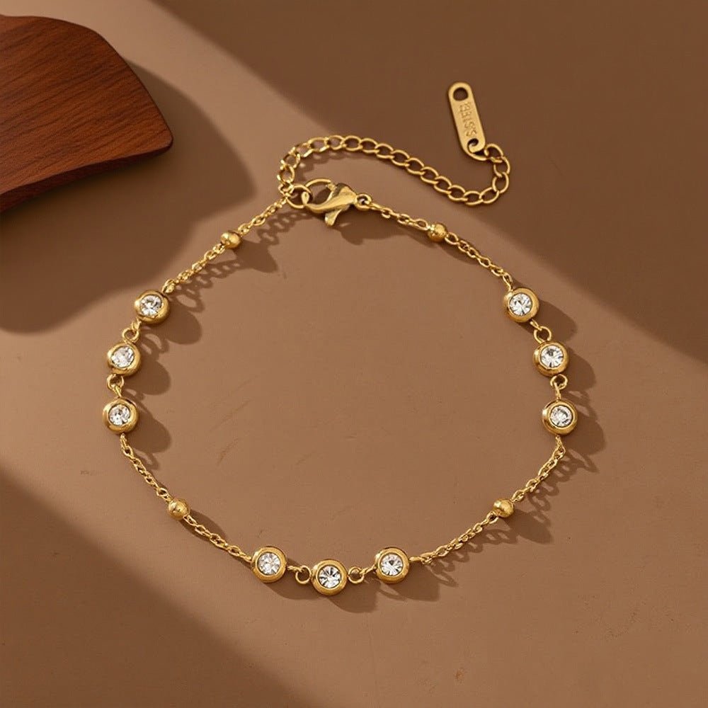 Vintage Bezel Crystal satellite Chain Bracelet