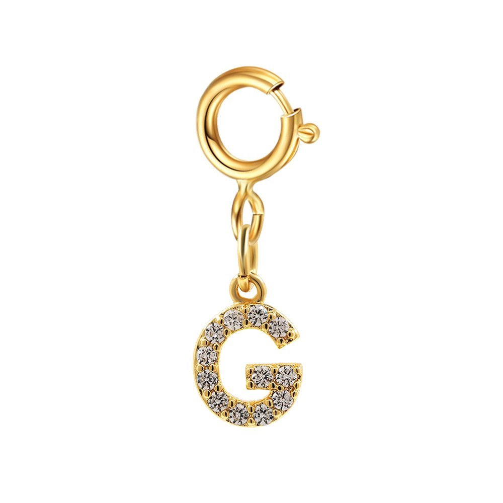 Customizable Initial Charm with Sparkle – Add to Any Jewelry Piece - Image 7