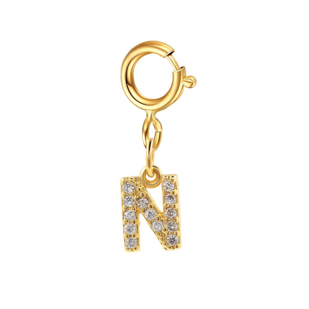 Customizable Initial Charm with Sparkle – Add to Any Jewelry Piece - Image 14