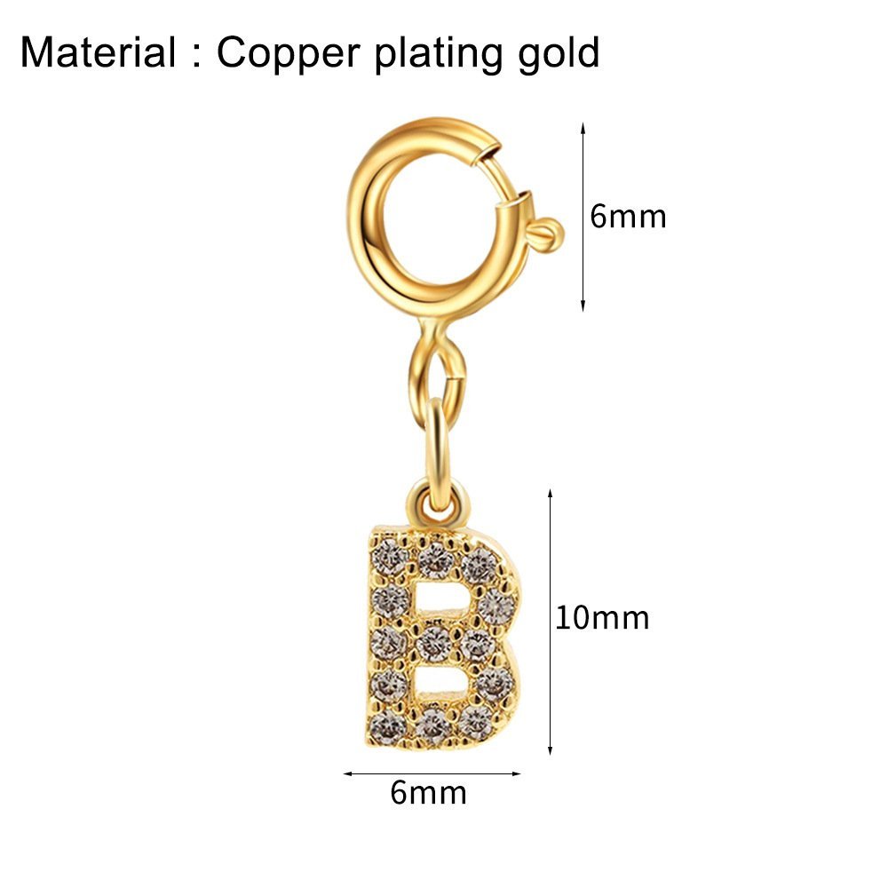 Customizable Initial Charm with Sparkle – Add to Any Jewelry Piece