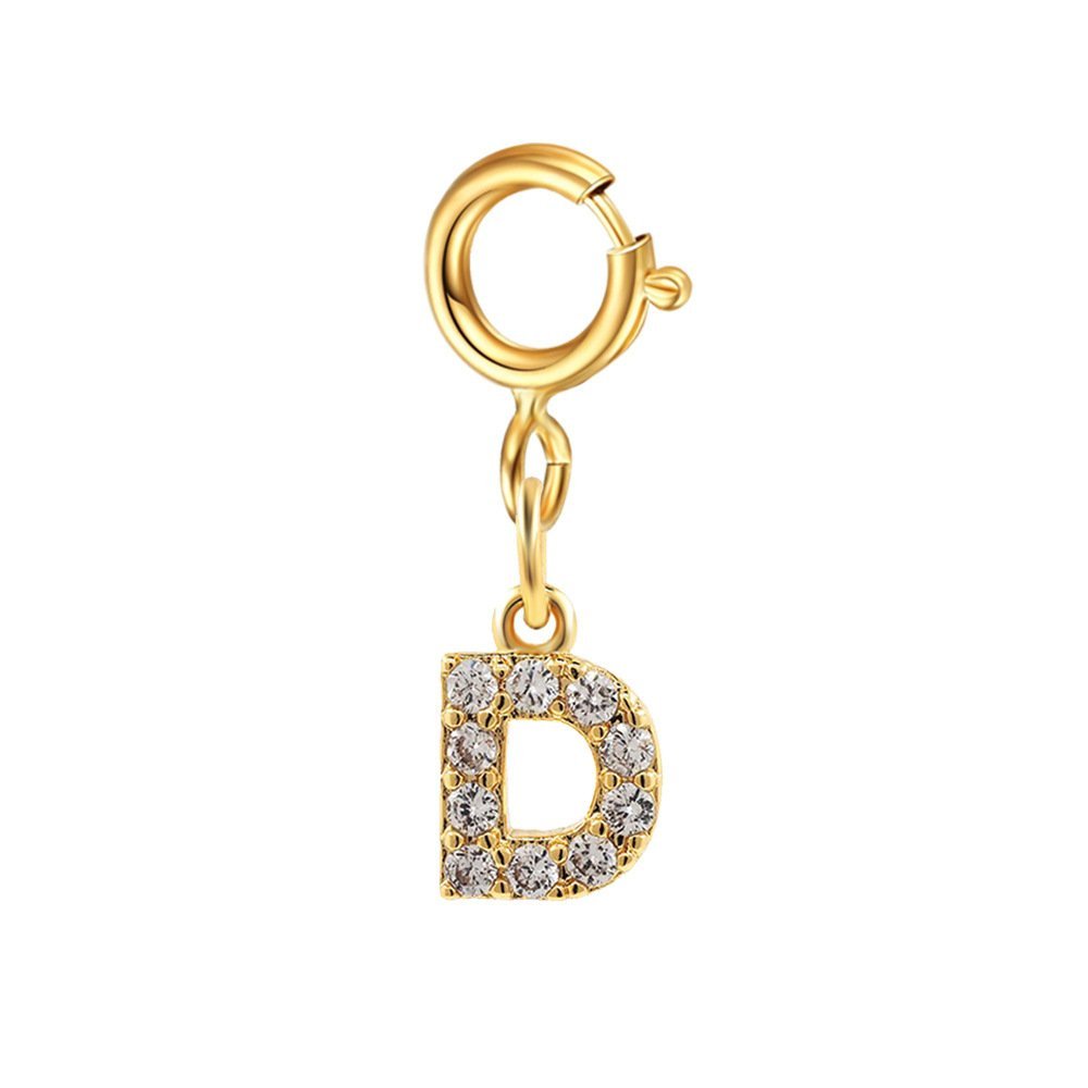 Customizable Initial Charm with Sparkle – Add to Any Jewelry Piece - Image 4