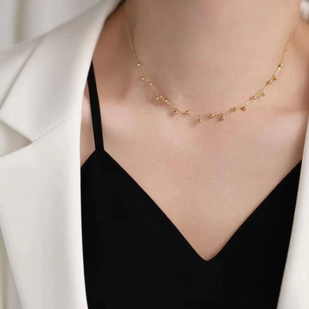 Golden Whisper Bead Necklace