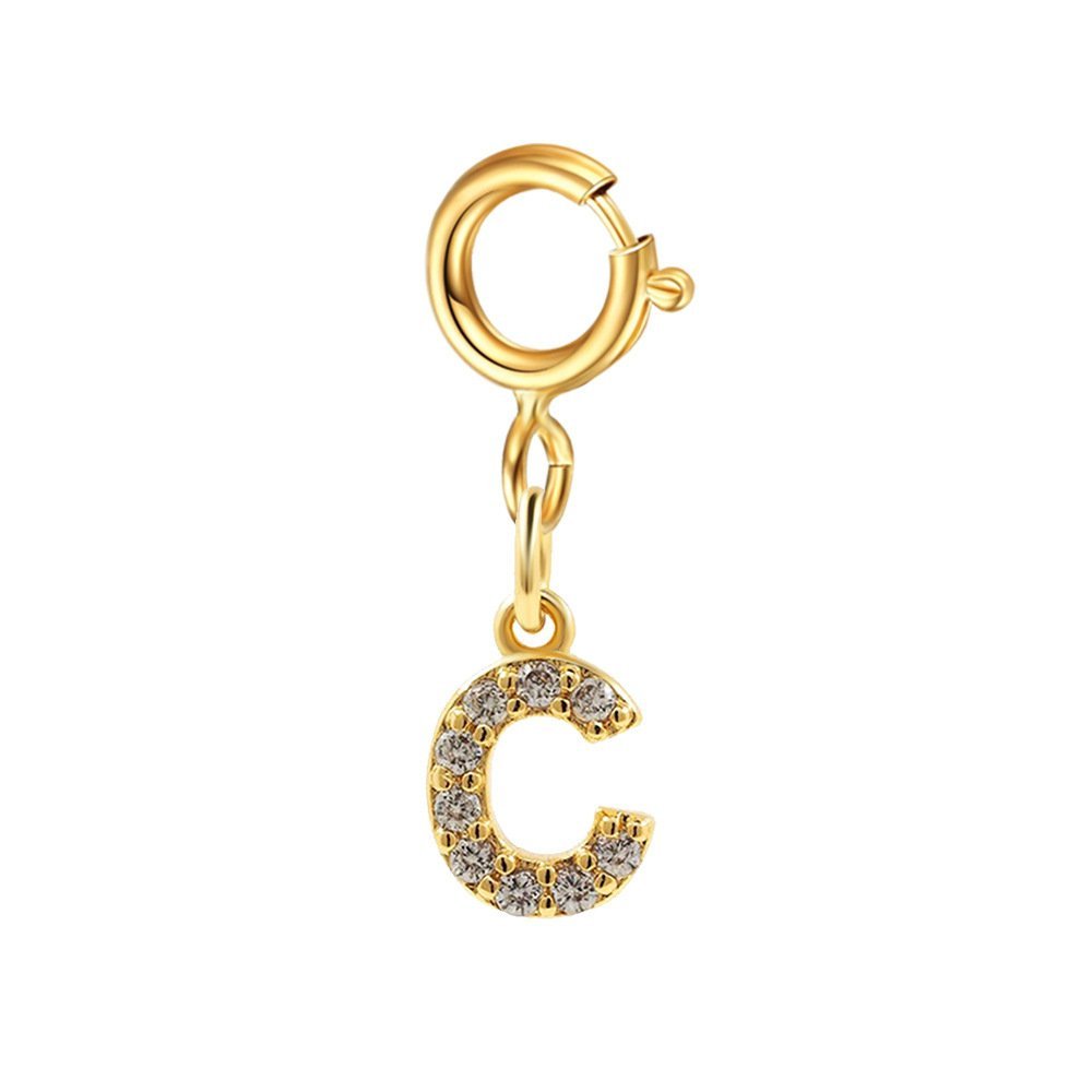 Customizable Initial Charm with Sparkle – Add to Any Jewelry Piece - Image 3